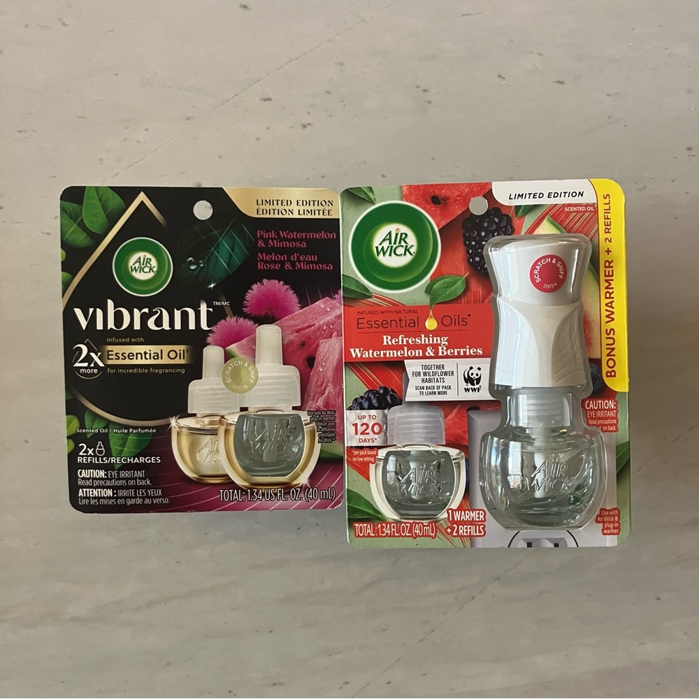 Air Wick Essential Oils WATERMELON BERRIES + Watermelon Mimosa Limited Edition